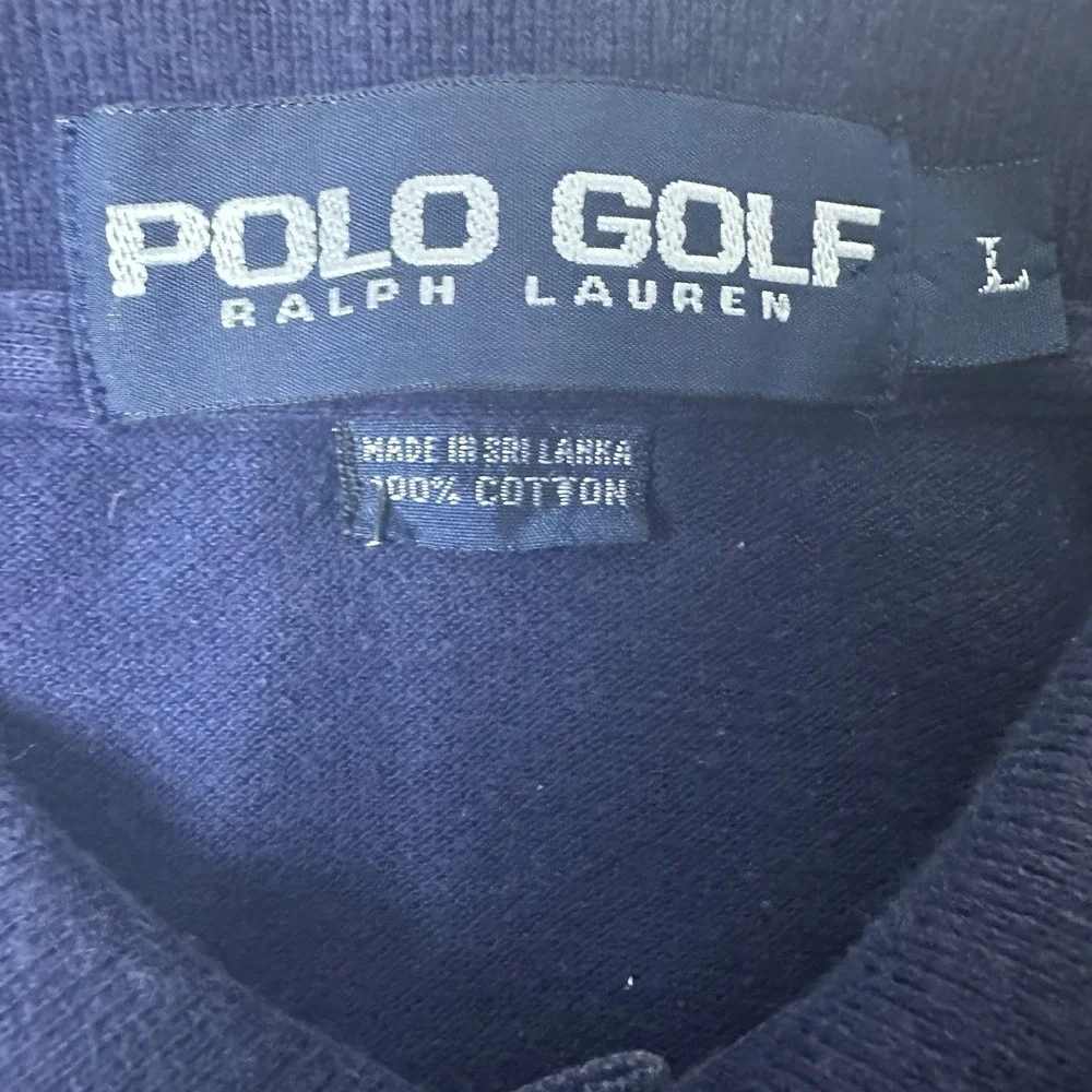 Polo Golf Ralph Lauren Shirt Mens L Navy TPC River Highlands‎ Embroidered Polo